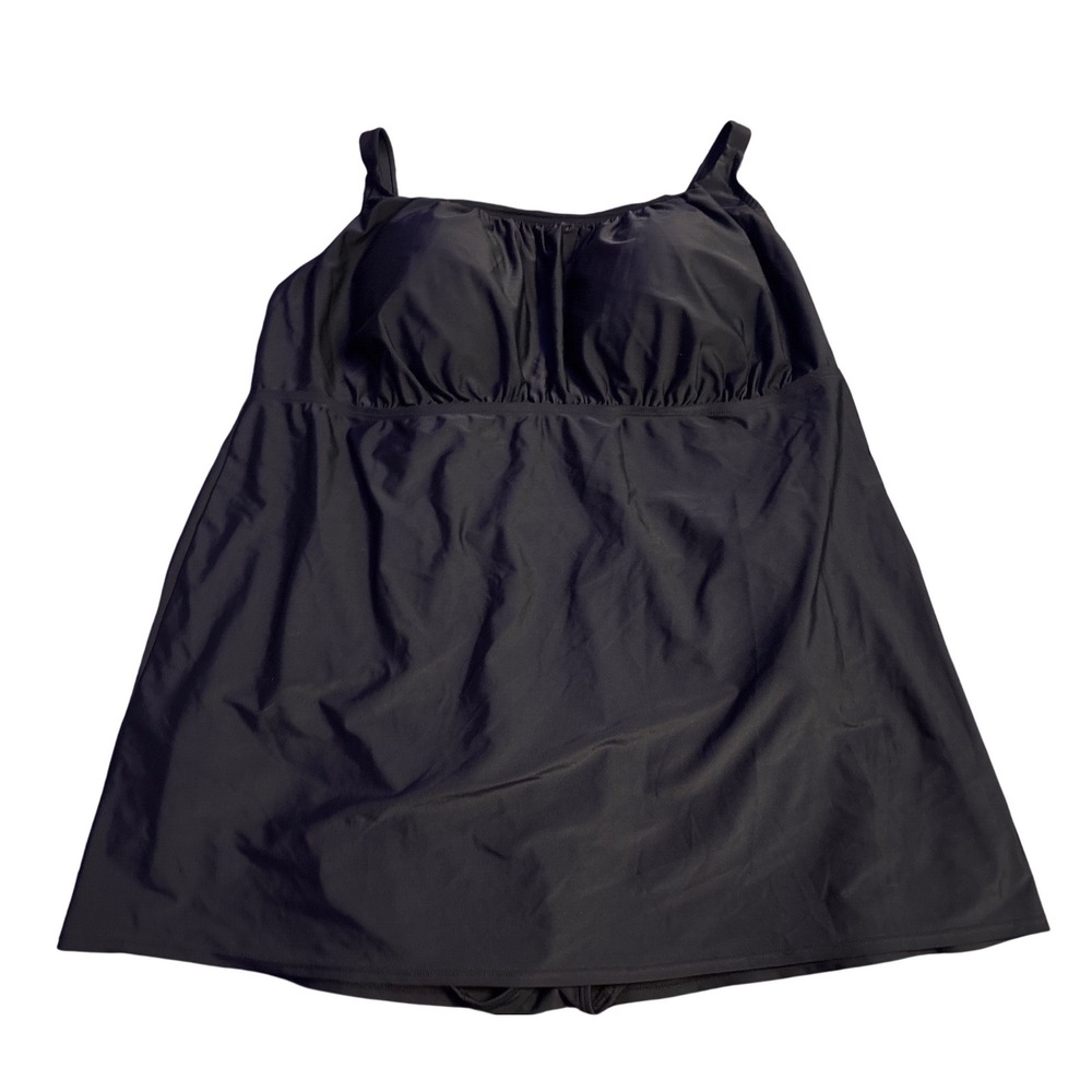 Ava & Viv Black Swimdress One Piece Swimsuit Built In Brief Plus Size 22W